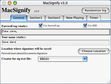 MacSignify main view window